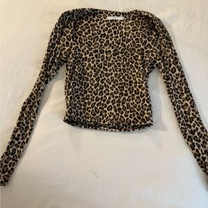 Leopard Print Long Sleeve Top